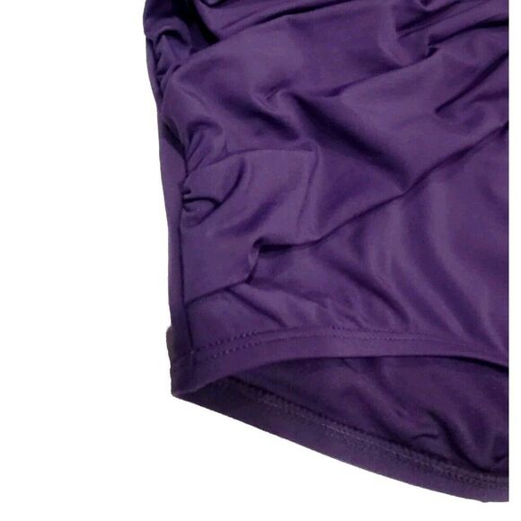 Lands' End Ruched Tummy Flattering UPF 50 Crossback Swimsuit Purple, Size S NWT - Picture 6 of 13